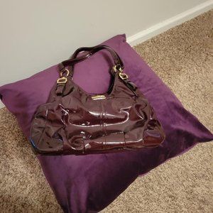 Coach Purple Patten Leather Handbag
